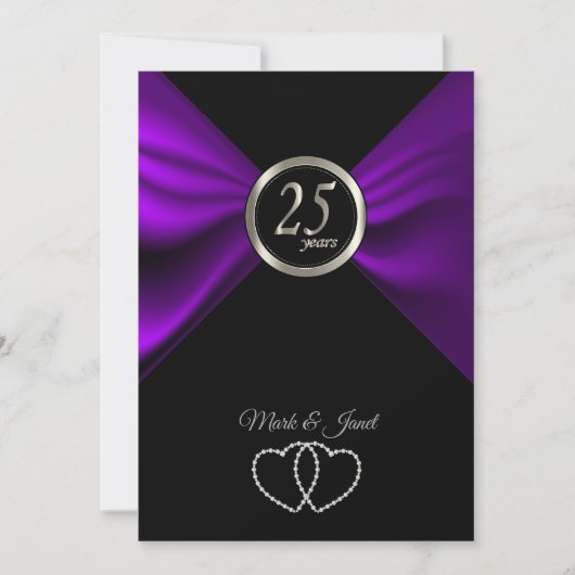 Invitation 25e Anniversaire d'Argent - Motif Girafe (Devant)