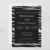 Invitation 25e anniversaire d'argent - Motif zèbre - Amour (Dos)