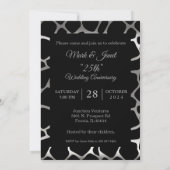 Invitation 25e anniversaire d'argent sur fond noir (Dos)