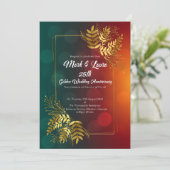 Invitation 25e anniversaire de Feuilles d'or dans le jardin d (Debout devant)