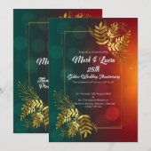 Invitation 25e anniversaire de Feuilles d'or dans le jardin d (Devant / Derrière)