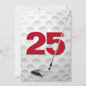 Invitation 25e Anniversaire de la fête de golf Thème (Devant)