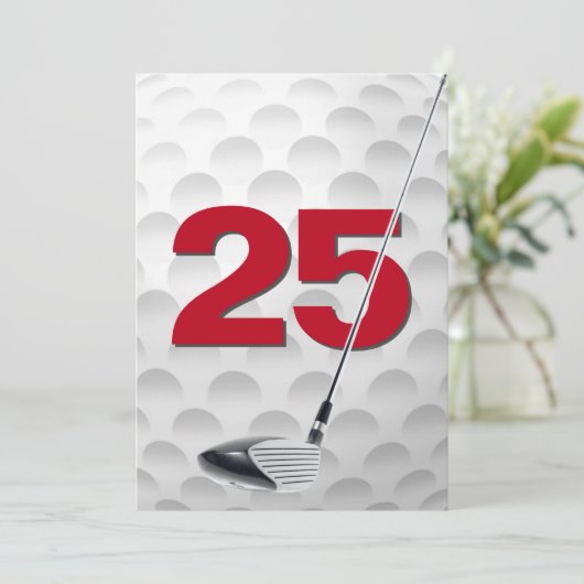 Invitation 25e Anniversaire de la fête de golf Thème (Debout devant)