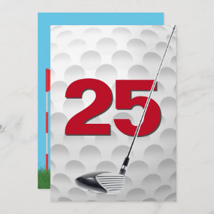 Invitation 25e Anniversaire de la fête de golf Thème
