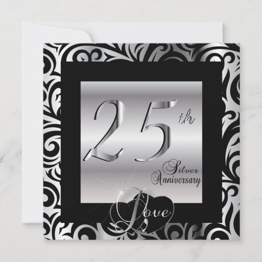 Invitation 25e anniversaire de mariage (Devant)