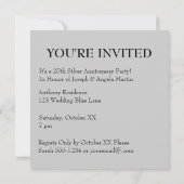 Invitation 25e Anniversaire de Mariage Ajouter une photo (Dos)