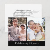 Invitation 25e anniversaire de mariage argent (Devant / Derrière)