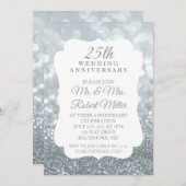 Invitation - 25e anniversaire de mariage Argent br (Devant / Derrière)