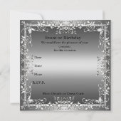 Invitation 25e anniversaire de mariage argent élég (Dos)