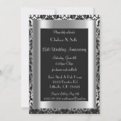 Invitation 25e anniversaire de mariage Argent et Noir | DIY (Dos)