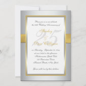 Invitation 25e anniversaire de mariage Argent et O (Dos)