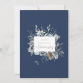 Invitation 25e Anniversaire de Mariage, Argent, Floral Bleu N (Dos)