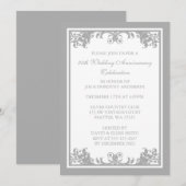 Invitation 25e Anniversaire de Mariage Argent Flourir Rouleau (Devant / Derrière)