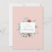 Invitation 25e anniversaire de mariage, Argent Mint Peach Flo (Dos)