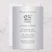Invitation 25e anniversaire de mariage argent personnalisé (Dos)