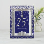 Invitation 25e Anniversaire de Mariage Argent | Texte DIY (Debout devant)