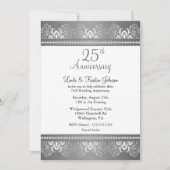 Invitation 25e Anniversaire de Mariage Argent | Texte DIY (Devant)