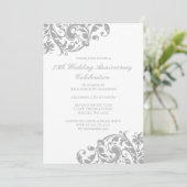 Invitation 25e Anniversaire de Mariage Argent Tourbillon Flor (Debout devant)