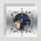 Invitation 25e Anniversaire de Mariage Argenté Ajouter une Ph (Devant / Derrière)