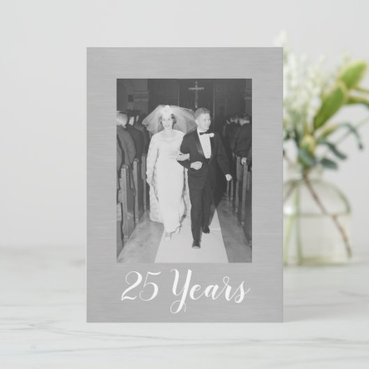 Invitation 25e Anniversaire de Mariage avec Photo Argent Bros (Debout devant)