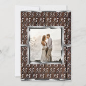 Invitation 25e Anniversaire de Mariage Bois Rustique Argenté (Devant)