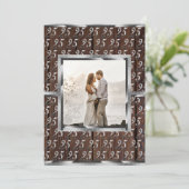 Invitation 25e Anniversaire de Mariage Bois Rustique Argenté (Debout devant)