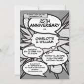 Invitation 25e Anniversaire de Mariage Comic Book Pop Art (Devant)