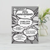 Invitation 25e Anniversaire de Mariage Comic Book Pop Art (Debout devant)