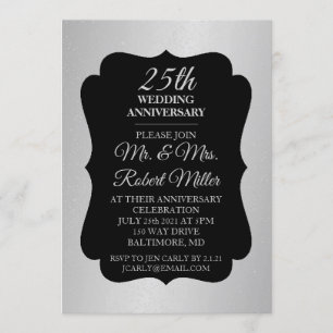 Invitation - 25e anniversaire de mariage confettis