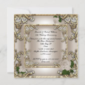 Invitation 25e Anniversaire de Mariage Crème Or Rose Argent (Dos)