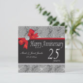 Invitation 25e anniversaire de mariage d'argent (Debout devant)