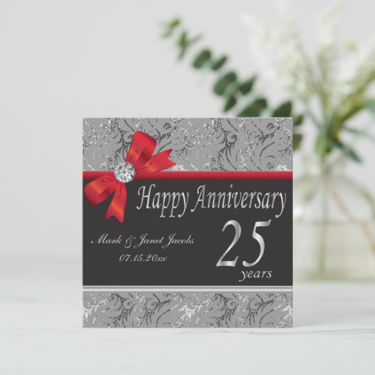 Invitation 25e anniversaire de mariage d'argent (Debout devant)