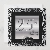 Invitation 25e anniversaire de mariage d'argent (Devant)