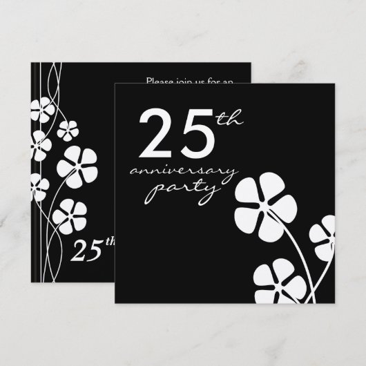 Invitation 25e Anniversaire de Mariage de Couples Noces d'Arg (Devant / Derrière)