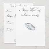 Invitation 25e anniversaire de mariage de mariage (Devant / Derrière)