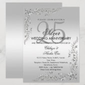 Invitation 25e anniversaire de mariage décoration (Devant / Derrière)