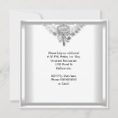 Invitation 25e anniversaire de mariage élégant argent blanc (Dos)