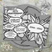 Invitation 25e Anniversaire de Mariage en Bande Dessinée Pop 