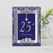 Invitation 25e anniversaire de mariage | fait main Texte (Debout devant)