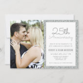 Invitation 25e anniversaire de mariage faux paille (Devant)