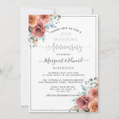 Invitation 25e Anniversaire de Mariage, Fleur de Menthe Argen (Devant)