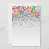 Invitation 25e anniversaire de mariage Fleur Rose Argent (Dos)