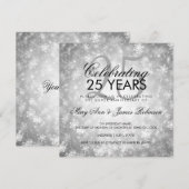 Invitation 25e Anniversaire de Mariage Hiver Merveilleux Arge (Devant / Derrière)