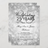 Invitation 25e Anniversaire de Mariage Hiver Merveilleux Arge (Devant / Derrière)