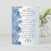 Invitation 25e anniversaire de mariage Hydrangea bleue (Debout devant)
