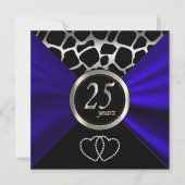 Invitation 25e anniversaire de mariage | motif girafe (Devant)