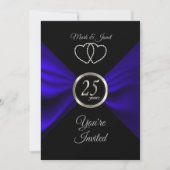 Invitation 25e Anniversaire de Mariage Noces d'Argent avec Sa (Devant)