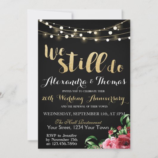 Invitation 25e anniversaire de mariage, Nous faisons toujours (Devant)