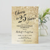 Invitation 25e anniversaire de mariage or (Debout devant)