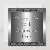 Invitation 25e anniversaire de mariage Party Argen (Devant)
